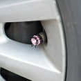 thumbnail image 5 of 4 Pieces Crown Tire Valve Stem Caps Bling Handmade Crystal Rhinestone Universal Chrome Crown Vehicle Car Tire Caps Covers, Attractive Accessories for Car (Pink and Black), 5 of 14