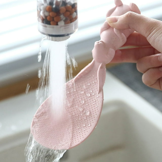 Rice Cooker Spoon Plastic Rice Scoop Wheat Fiber Spoon; Animal Animal Shape Non-stick Kitchen Spoon, Pink