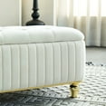 thumbnail image 4 of 47.24''w Upholstered With Foam Filler And Metal Legs, Beige For Bedroom Storage Hardware Gold Decoration, Living Area, 4 of 6