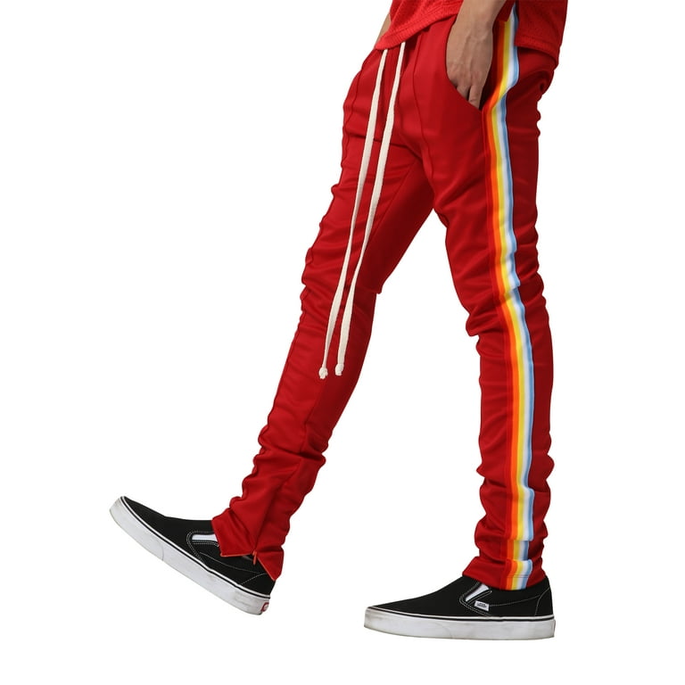 Nike athletic sweatpants with rainbow stripe outlet