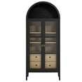 thumbnail image 4 of Modway Nolan Wood Tall Storage Display Cabinet in Black and Oak, 4 of 11