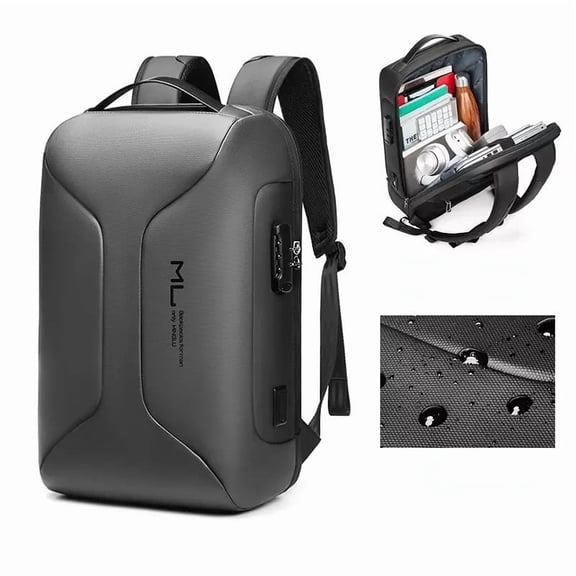 Multifunctional Waterproof College Student Computer Bag Backpack,Gray Without Logo