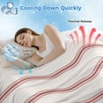 thumbnail image 3 of Red Striped Cooling Blanket, Lightweight Breathable Summer Throw Blanket with Double Sided Cold Effect, Rustic Red Stripe Modern Art Beige Picnic Beach Blankets Bed Sheet for Hot Sleepers 50"x60", 3 of 8