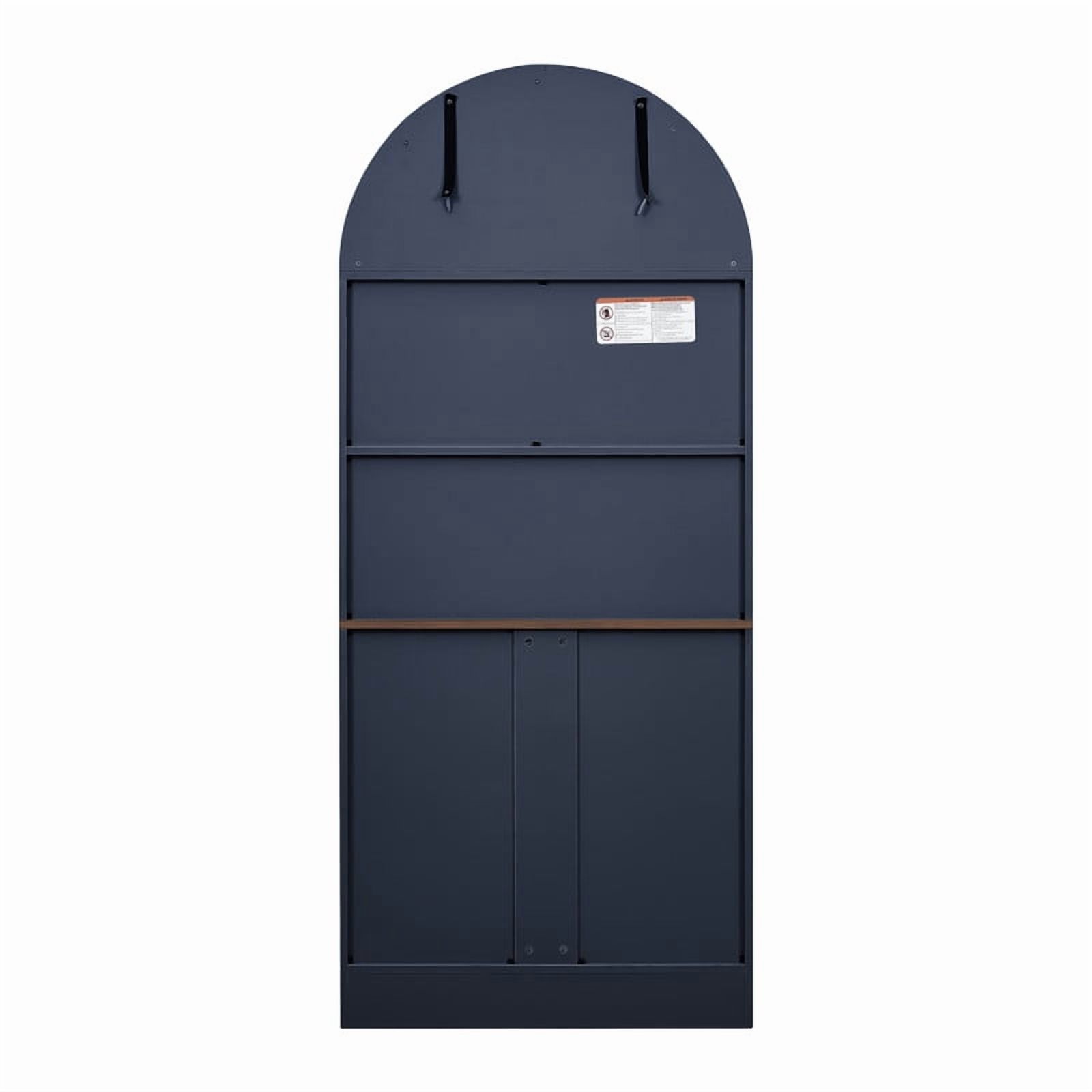 Arched Bar Wine Storage Liquor Cabinet with Removable Wine Grid, Freestanding Bookcase with Adjustable Shelves