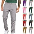 thumbnail image 1 of JDQJBZ Summer Mens Pants,Mens Casual Pants Solid Color Button Zipper Straight Leg with Multi Pockets Full Length Pants for Men Regular Trousers, 1 of 5