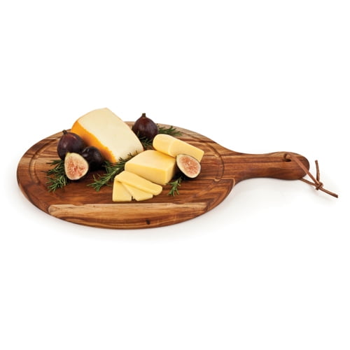 Godinger Wood Serving Tray, Charcuterie Platter Cheese Board with 