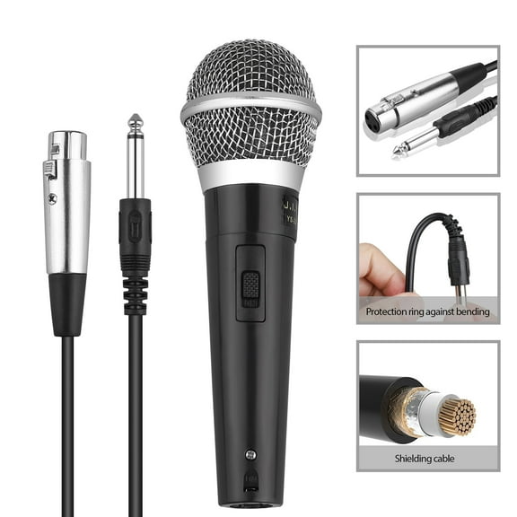 EEEkit Dynamic Microphone for Singing with 10 ft XLR Cable, Metal Handheld Mic Compatible with Karaoke Machine/Speaker/Amp/Mixer for Karaoke Singing, Speech, Wedding and Outdoor Activity