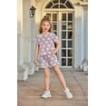 thumbnail image 4 of Arshiner Little Girl Clothes Summer Outfits Short Sleeve Floral Print Crewneck T-shirt and Shorts with Pockets 2Pcs Set 4-5T, 4 of 8