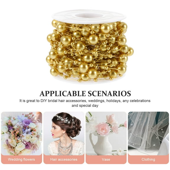 Raindrops 1 Roll Artificial Pearls Beads String Headdress Material Holiday Crafts DIY Chain