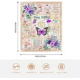 thumbnail image 3 of 65th Birthday Blanket, 65 Year Old Gifts for Women, Happy 65th Birthday Gift Ideas, Butterfly Flower Throw Blanket Decorations Gifts for Birthday Anniversary Christmas Warm Flannel Blankets 50x60, 3 of 6