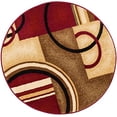 thumbnail image 2 of Well Woven 547804R Tapis Rond Moderne Arcs & Formes, Rouge - 3 Pi. 11 Po., 2 of 4