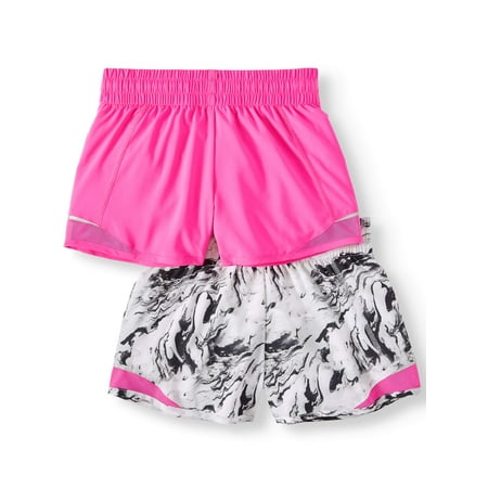 Athletic Works Active Running Shorts, 2-Pack (Little Girls & Big (Best Running Shorts To Avoid Chafing)