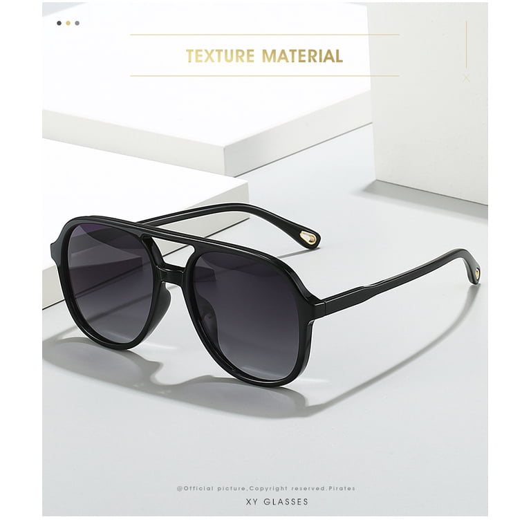 Retro 70s Square Aviator Polarized Sunglasses with Double Bridge Frame Amazon.com: Foliful Retro Classic Aviator Square Sunglasses  main image 4