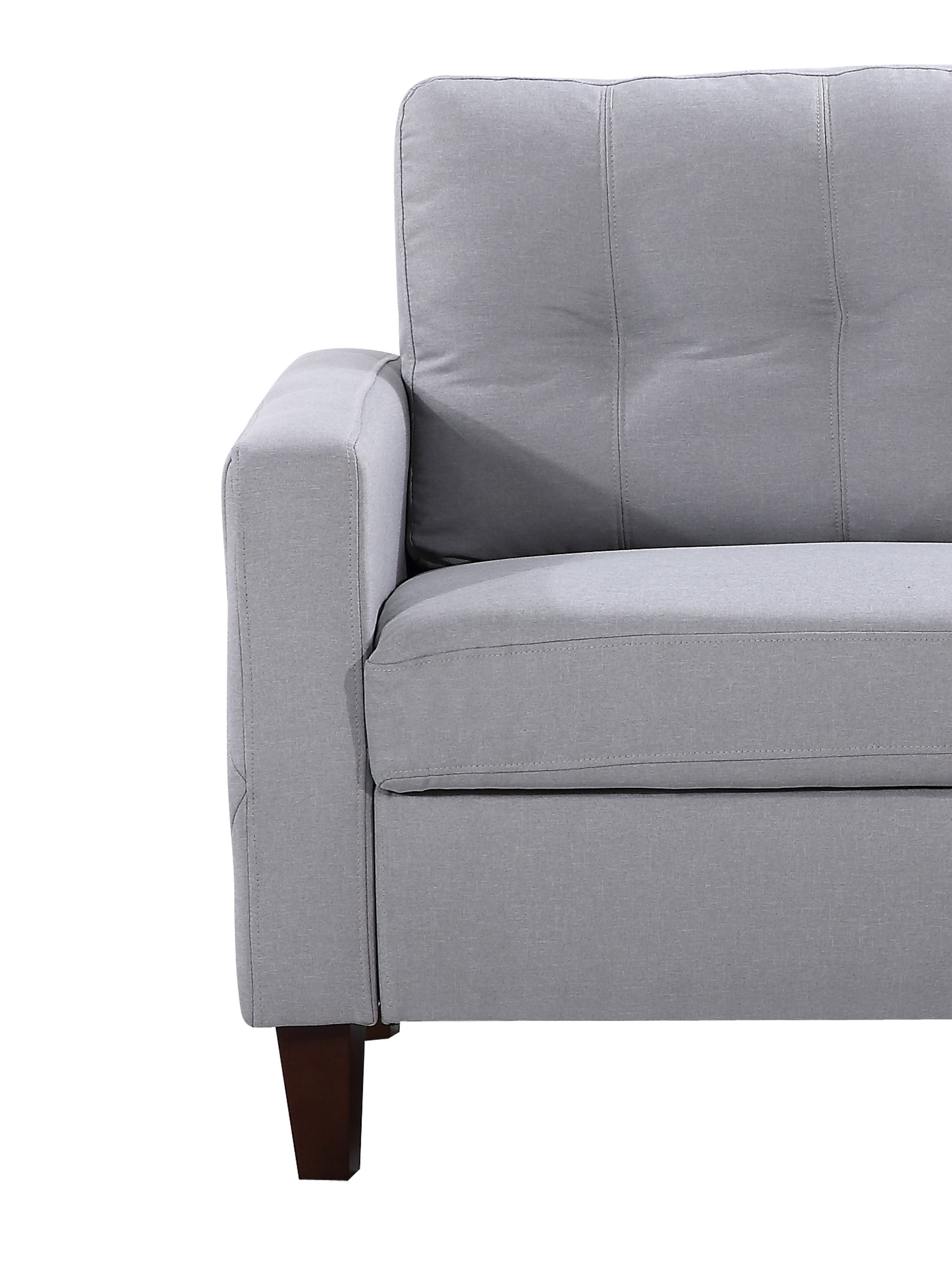 Uspridefurniture Celestia 54.53'' Linen Square Arm Loveseat,Light Gray