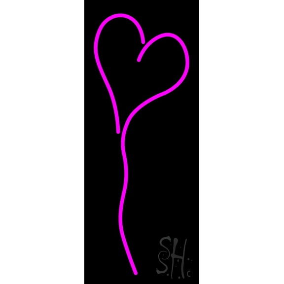 Pink LED Neon Heart LED Neon Sign 24" Tall x 10" Wide - inches Black Square Cut Acrylic Backing, with Dimmer - Premium built indoor Sign for Strip Club, Dance club, Décor, Bar.