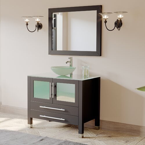Cambridge Plumbing Amethyst 36 Single, Single Bathroom Vanity Set With Mirror