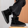 thumbnail image 6 of Men's Slip-On Fleece Lined Short Winter Snow Boots, Adult Male Round Toe Suede Upper Footwear with Thick Platform Outsole for Cold Season Daily Wear, 6 of 7