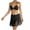 Black, variant on Swimsuit Sets for Women, Womens Swimsuits 2 piece, Womens Solid Color Sea Insert Drawstring Fringe Skirt Bikini Set