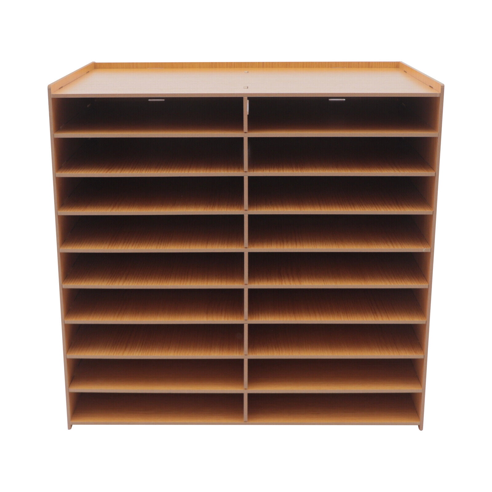 DENEST Wood Paper Tray File Organizer 9 Tier Folder Divider File Literature Tray Desk
