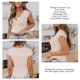 thumbnail image 5 of Top casual con botones,Top de verano para mujer, Top corto de manga corta, Top para mujer, diseño aerodinámico, 5 of 6