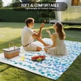 thumbnail image 4 of Blue Outdoor Rug for Patio/Deck/Porch, Non-Slip Large Area Rug 5 x 8 Ft, Polka Dots Watercolor Abstract Art Indoor Outdoor Rugs Washable Area Rugs, Reversible Camping Rug Carpet Runner, 4 of 8
