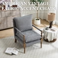 thumbnail image 5 of Villeston Chenille Accent Chair(Set of 2), Solid Wood Armrests Armchair, Single Sofa with Comfortable Cushions and Lumbar,Light Gray, 5 of 6