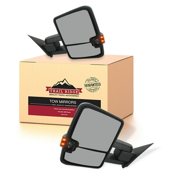Trail Ridge Tow Mirror Power Heated Signal Spotlight Black Pair for GM Pickup TR00045 Fits select: 2014-2018 CHEVROLET SILVERADO, 2014-2018 GMC SIERRA