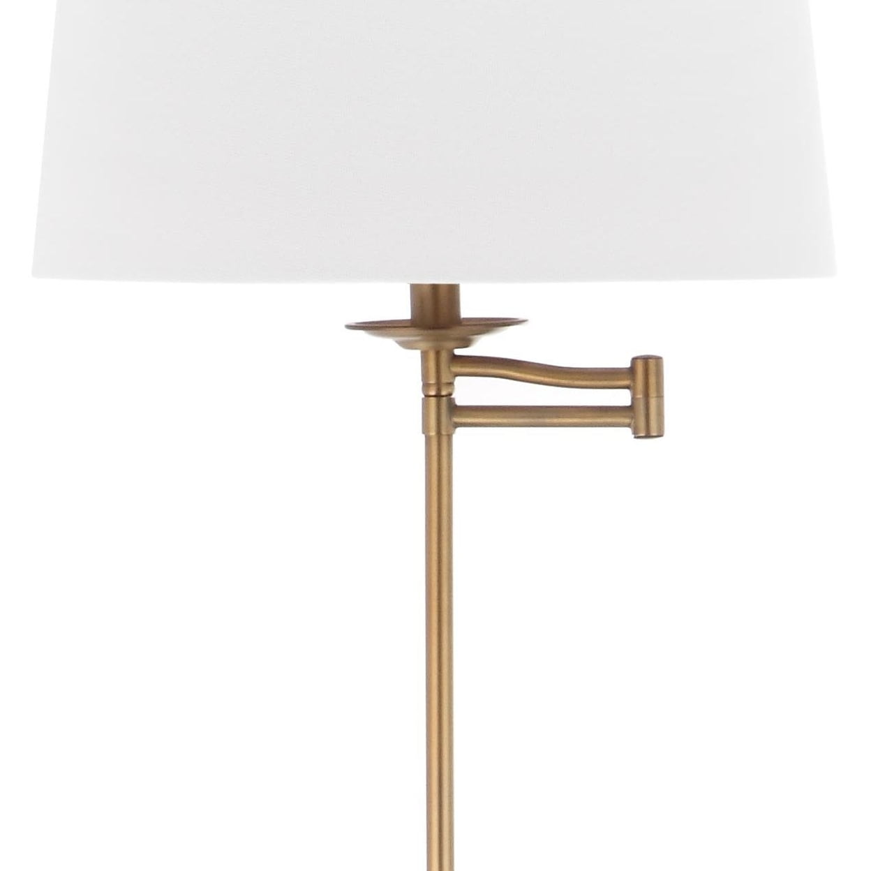 SAFAVIEH Nadia 64.25 in. H Solid Glam Floor Lamp, Gold/Off-White Shade