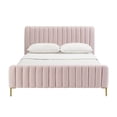 thumbnail image 3 of TOV Furniture Angela 41.7"H Transitional Velvet Full Bed w/ Glam Design in Pink, 3 of 7