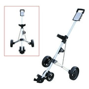 OUBAYLEW Golf Push Cart Foldable 4 Wheel Golf Push Pull Cart with Cup Holder Golf Trolley Caddy with Foot Brake Golf Carts Golf Accessories