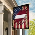 thumbnail image 2 of Flag Half American Flag Latvian Proud In Latvia U.S.A Friendship Root Garden Flag, Double-Sided Decorative Outdoor Flag, Polyester Yard Flag 12 x 18 in, 2 of 5