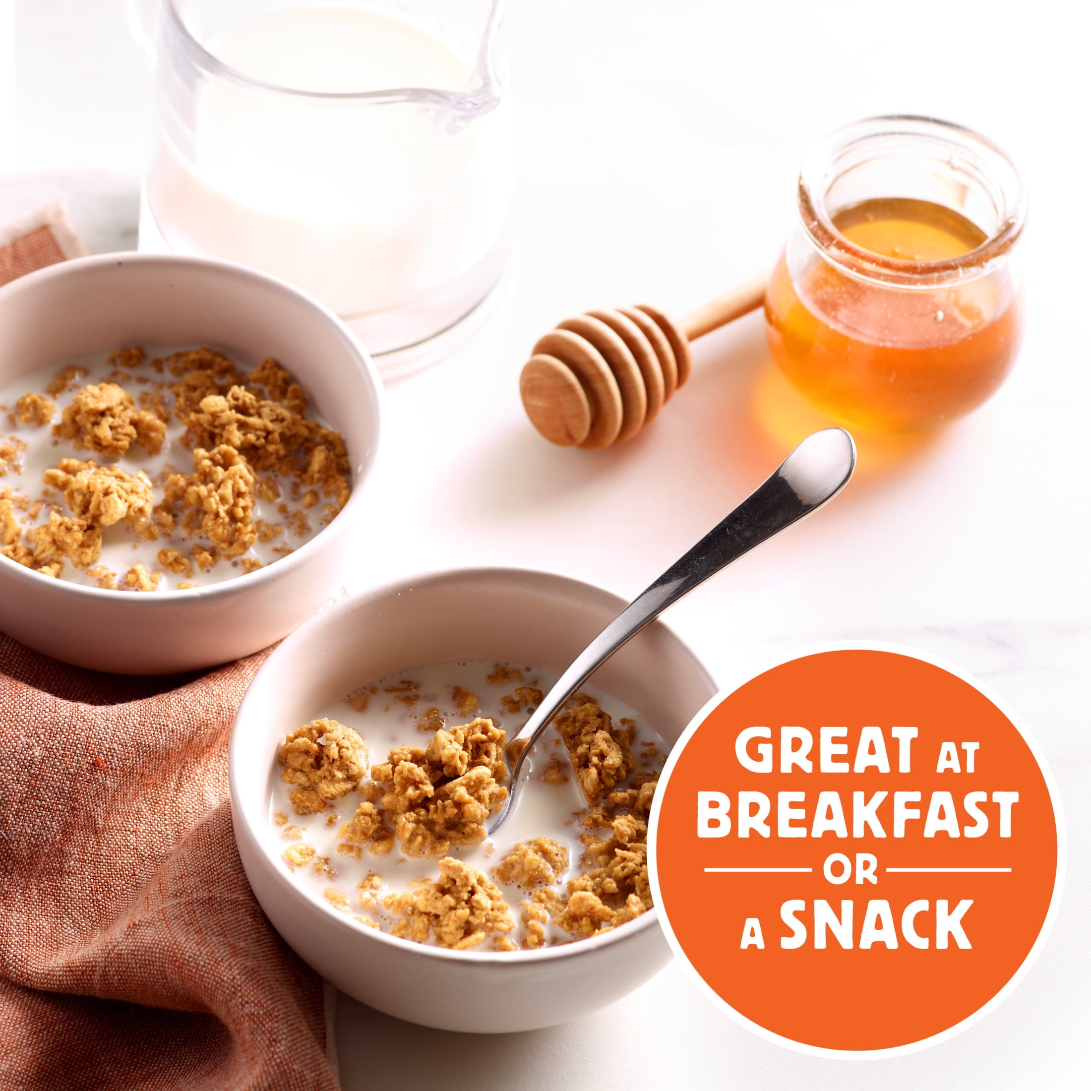 (6 pack) Honey Bunches of Oats Honey Roasted Granola Cereal, 11 oz Bag