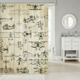 thumbnail image 2 of Retro Airplane Bathroom Shower Curtain Sets 72"Wx78"L,Propeller Airplane Fabric Shower Curtain Old Fashioned Aircraft Shower Curtain Hand Drawn Vintage Pattern Bath Curtain Military Airplane Decor, 2 of 4