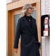 thumbnail image 4 of PUWEI Women's Casual Lapel Collar Wool Coat Single-Breasted Peacoat with Pockets, 4 of 7