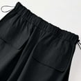 thumbnail image 4 of ABATAB Cargo Pants for Women with Pockets Wide Leg Hiking Pants Casual Drawstring Gym Outdoor Fashion Trousers for Travel, 4 of 6