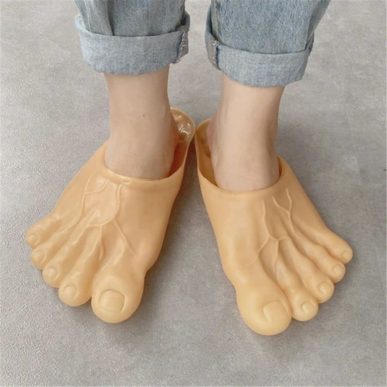 CKCL Barefoot Funny Feet Slippers Jumbo Big Toe Realistic Costume Accessories Shoe Covers for Giant Costumes for Kids and Adults, Adult Unisex, Size