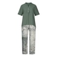 thumbnail image 4 of Ensemble Pantalon Femme 2 Pcs Tenue Imprimée Col en V Manches Mi-Longues Pull + Pantalon Ensemble Assorti en Solde, 4 of 8