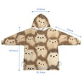 thumbnail image 7 of Cute Hedgehog Pattern Blanket Hoodies for Kids 6-13YR Oversize Wearable Blanket Hoodies for Boys Girls Teens, 7 of 7