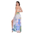 thumbnail image 3 of FORMRS Womens Long Sarong Beach Wrap Semi-Sheer Bikini Skirt Bathing Swimsuit Cover Up, Seaside Boat, 3 of 7