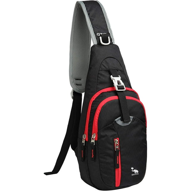 OIWAS Travel Sling Backpack, Black and Red, Unisex, Adult - Walmart.com