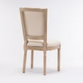 thumbnail image 6 of Hassch French Country Dining Chairs Set of 2, Upholstered Side Chairs with Solid Wood Frame, Cream Linen Square Backrest and Padded Seat, Easy to Assemble, 6 of 9