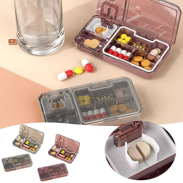 Hbdhejl Portable Mini Function With Cutter Grinder Tablet Dispenser Sealed Carry