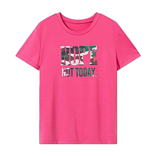 Camiseta para mujer cómoda camisa de cuello redondo de ajuste regular para ir de compras XL
