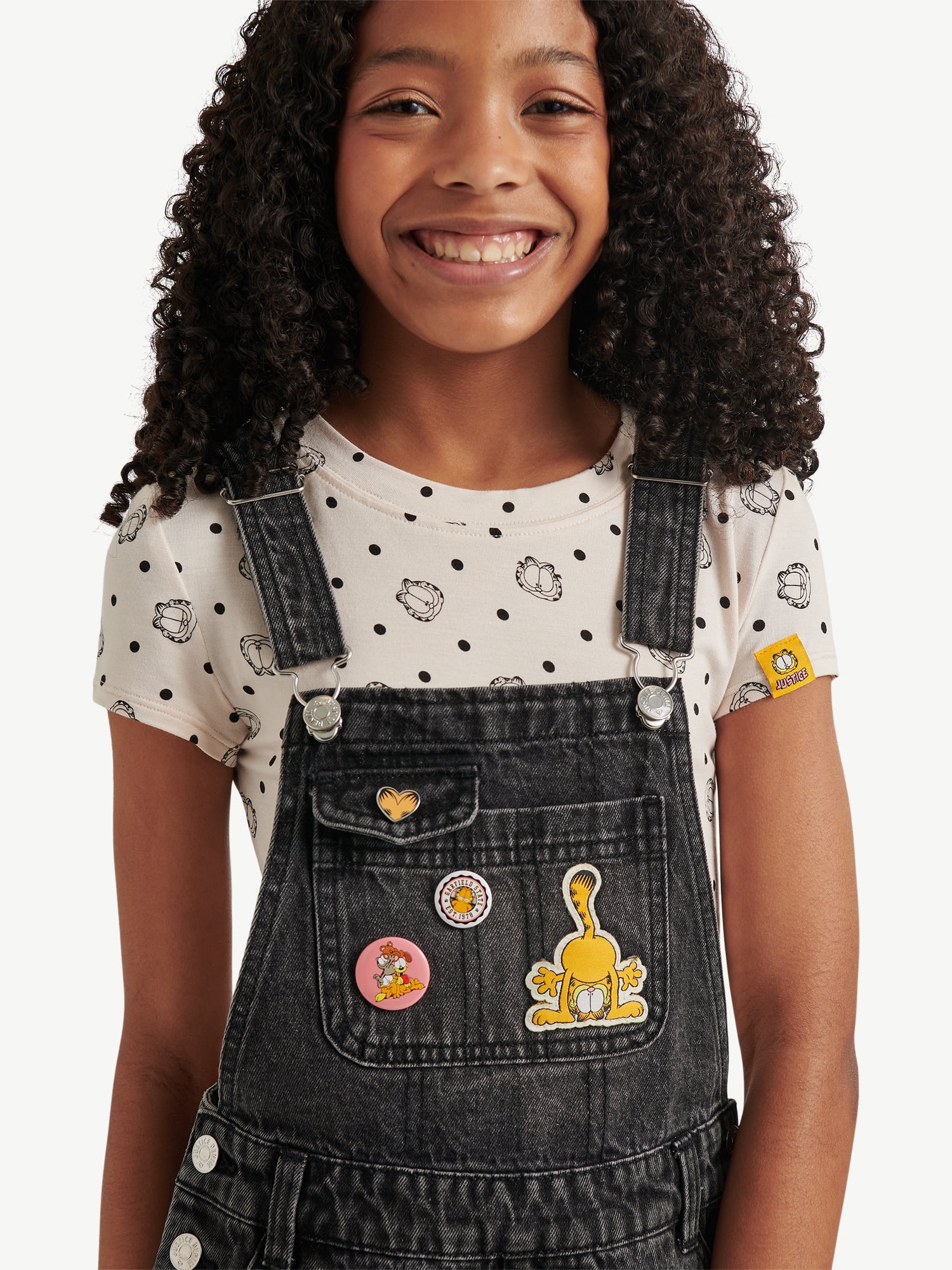 Justice x Garfield Girls Collab Denim Shortall, Sizes 6-18