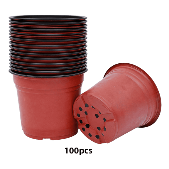 100-Count Plastic Nursery Pots, 6-Inch Seed Starting Pots for Succulents and Seedlings, Durable Flower Pots for Cuttings and Transplanting