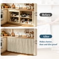 thumbnail image 4 of Beige Faded Stripes Cabinet Curtains 10" W x 11" L, Vintage Abstract Art Minimalist Dots Lines Under-Desk Privacy Dust Proof Drape Dishwasher Curtain Sink Skirt for Kitchen Closet Bathroom Laundry, 4 of 9