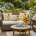 thumbnail image 6 of Outdoor Pillow Cover Sunflower Leaves Set of 2 Waterproof Throw Pillowcases Spring Floral Yellow Plaid Decorative Patio Furniture Pillows for Couch Garden Indoor & Outdoor Use, 6 of 9