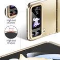 thumbnail image 3 of MonsDirect for 6.7 inch Samsung Galaxy Z Flip 4 5G 2022 Case, Hinge Protection Plating Frame Hard PC Back Shell Slim Shockproof Full Coverage Bumper Protective Shell Cover for Galaxy Z Flip 4, Gold, 3 of 7