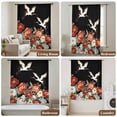 thumbnail image 6 of Peony White Bird Sheer Curtains 84 Inches Long, Black Farmhouse Retro Japanese Floral Light Filering Curtains, Breathable Simi Curtain Privacy Drapes for Living Room Bedroom Window Treatment, 6 of 8