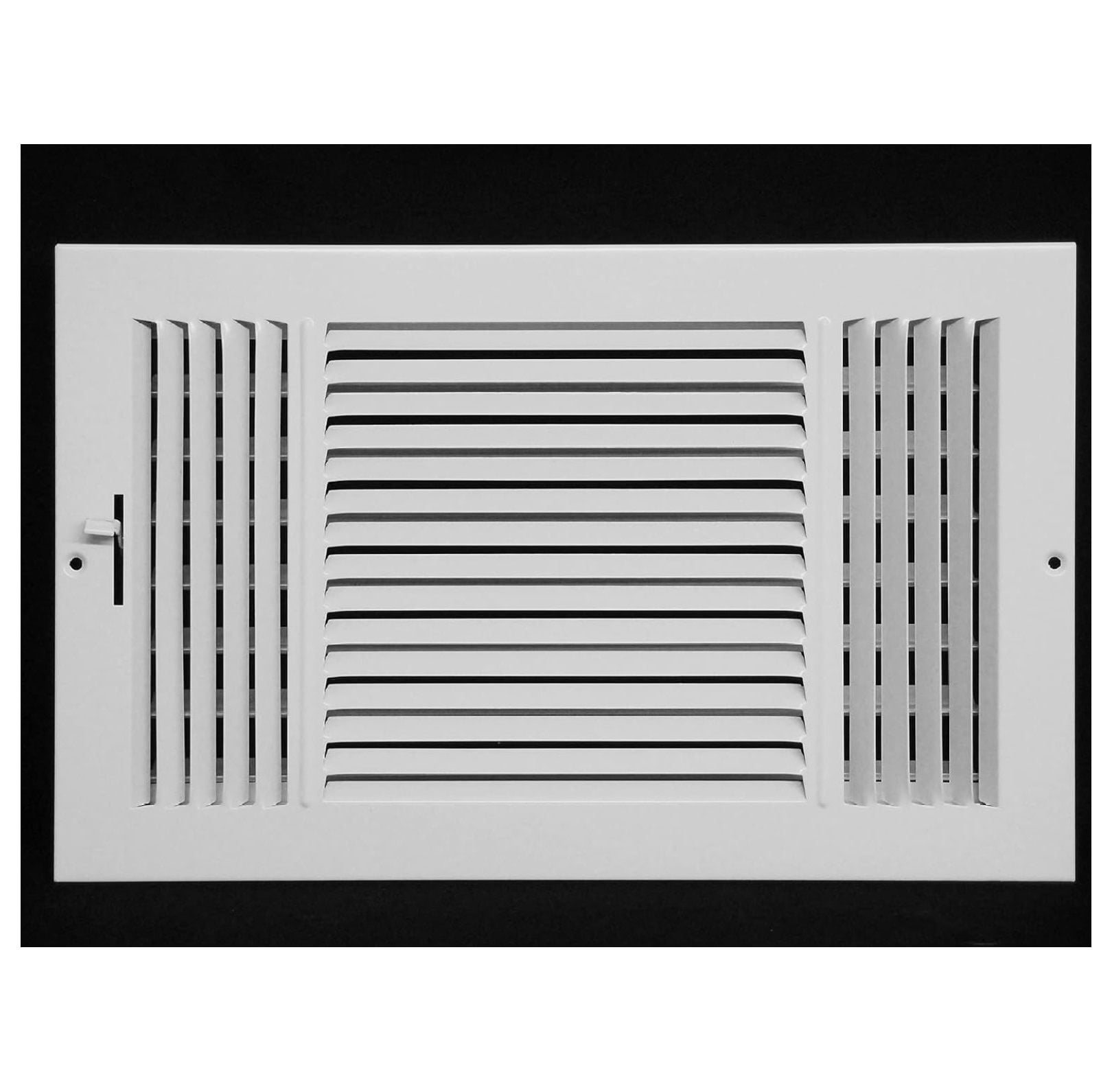 18" X 4" 2-Way-Vertical AIR Supply Grille - Vent Cover & Diffuser - Flat Stamped Face - White [Outer Dimensions: 19.75"w X 5.75"h]